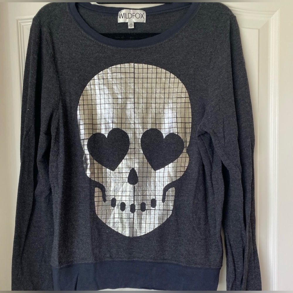 Wildfox Skull Baggy Beach Jumper